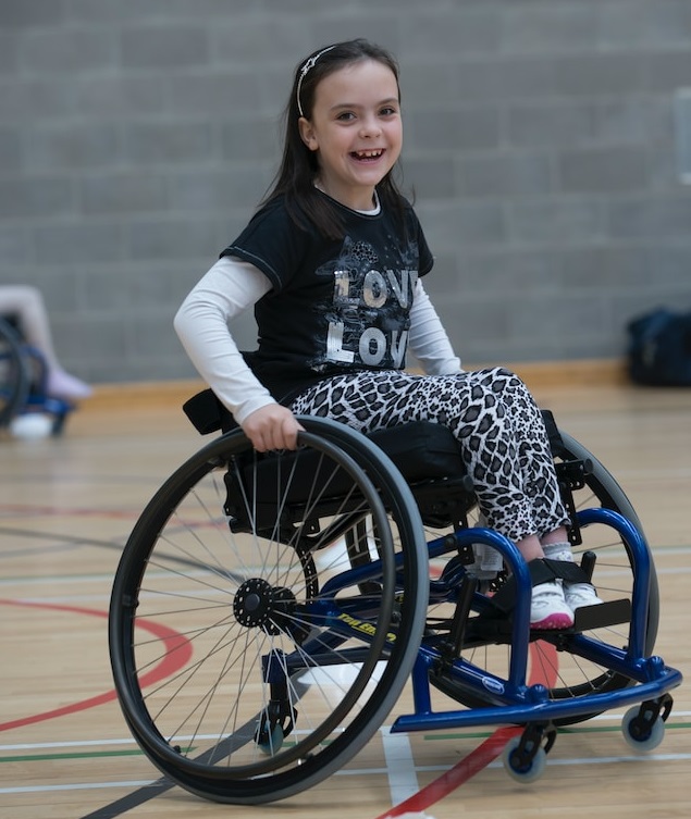 girl on a wheel chair