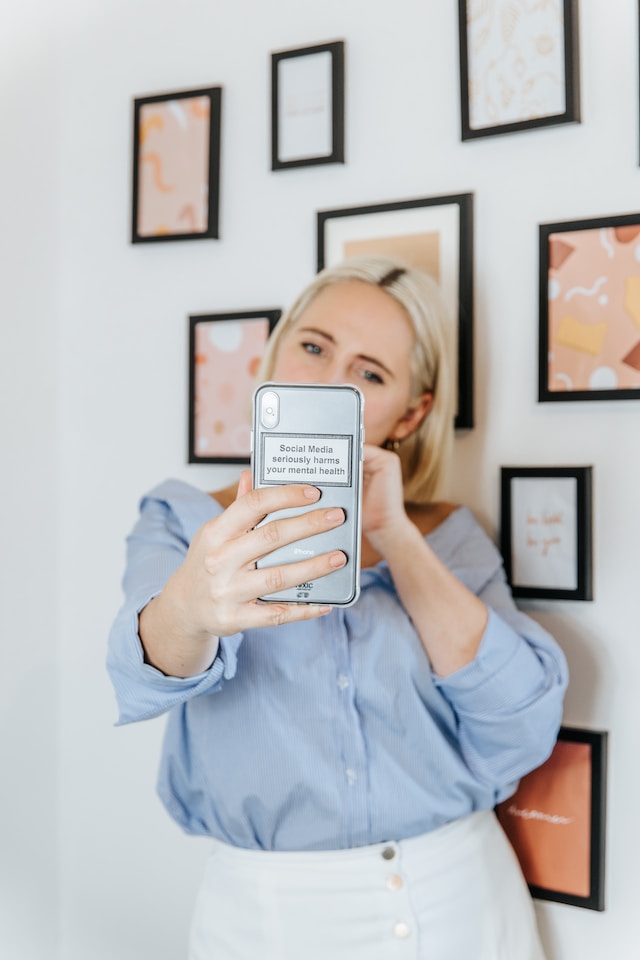 woman taking a selfie