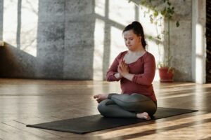 woman meditating